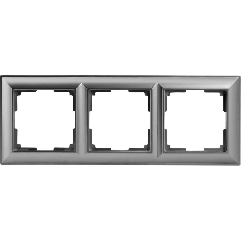 Рамка для розеток и выключателей Werkel Fiore 3 поста, цвет серебряный STLM-2105084