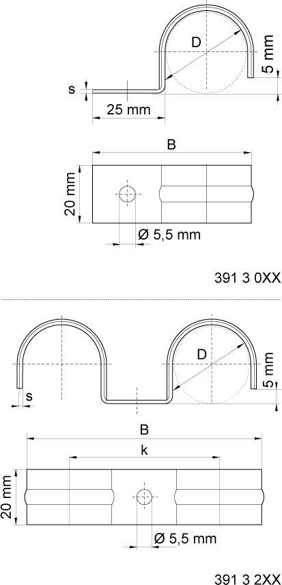 3913228 Монтажные профиля BIS Напольные хомуты для монтажа труб к полу WALRAVEN  - Вид №1