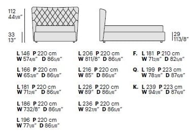 Односпальная кровать для хранения с капитонным изголовьем Bolzan Selene ARCH-00055484 - Вид №4