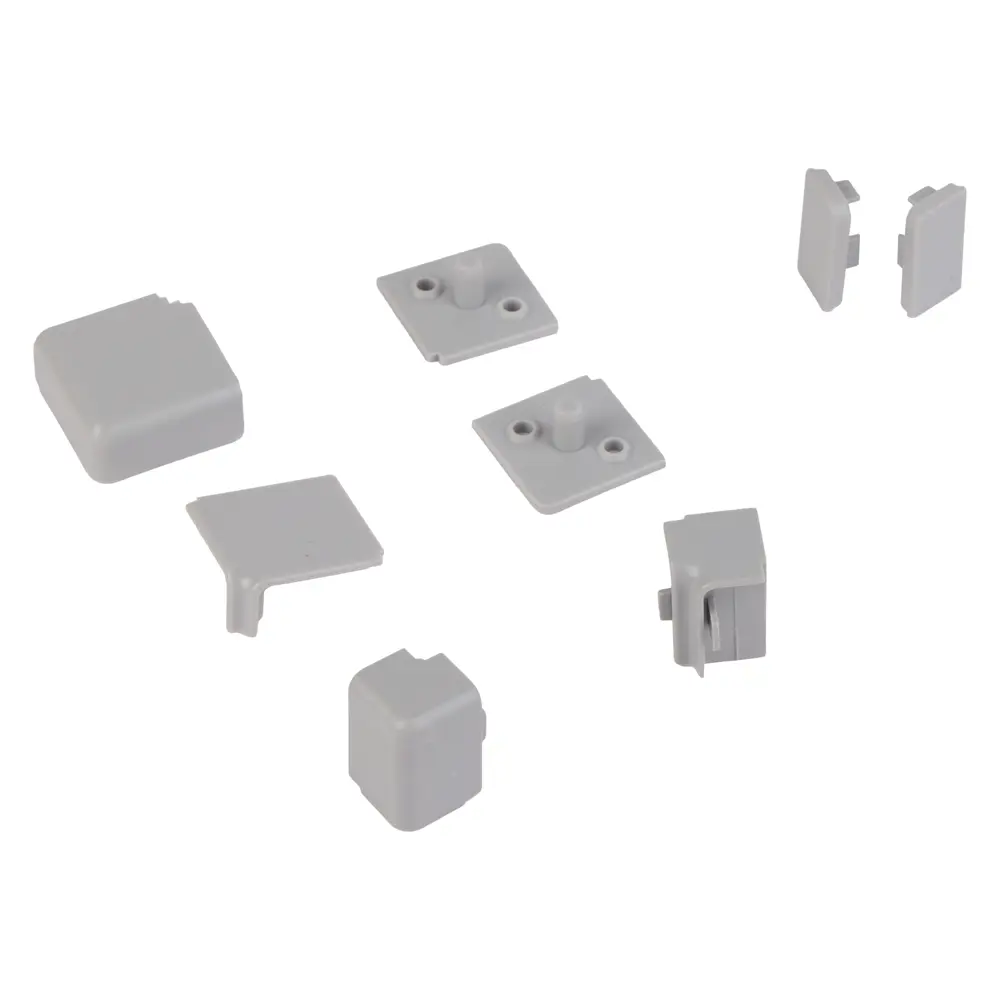 Комплект заглушек для кухонного плинтуса Квадро цвет серый Santreyd STLM-2015737