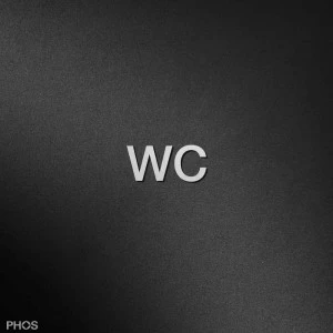 B0101-100 Надпись wc, высота крышки 100 мм PHOS