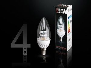 064046 Комплект из 4 свечных лампочек LED 3000K 4W E14 Schuller