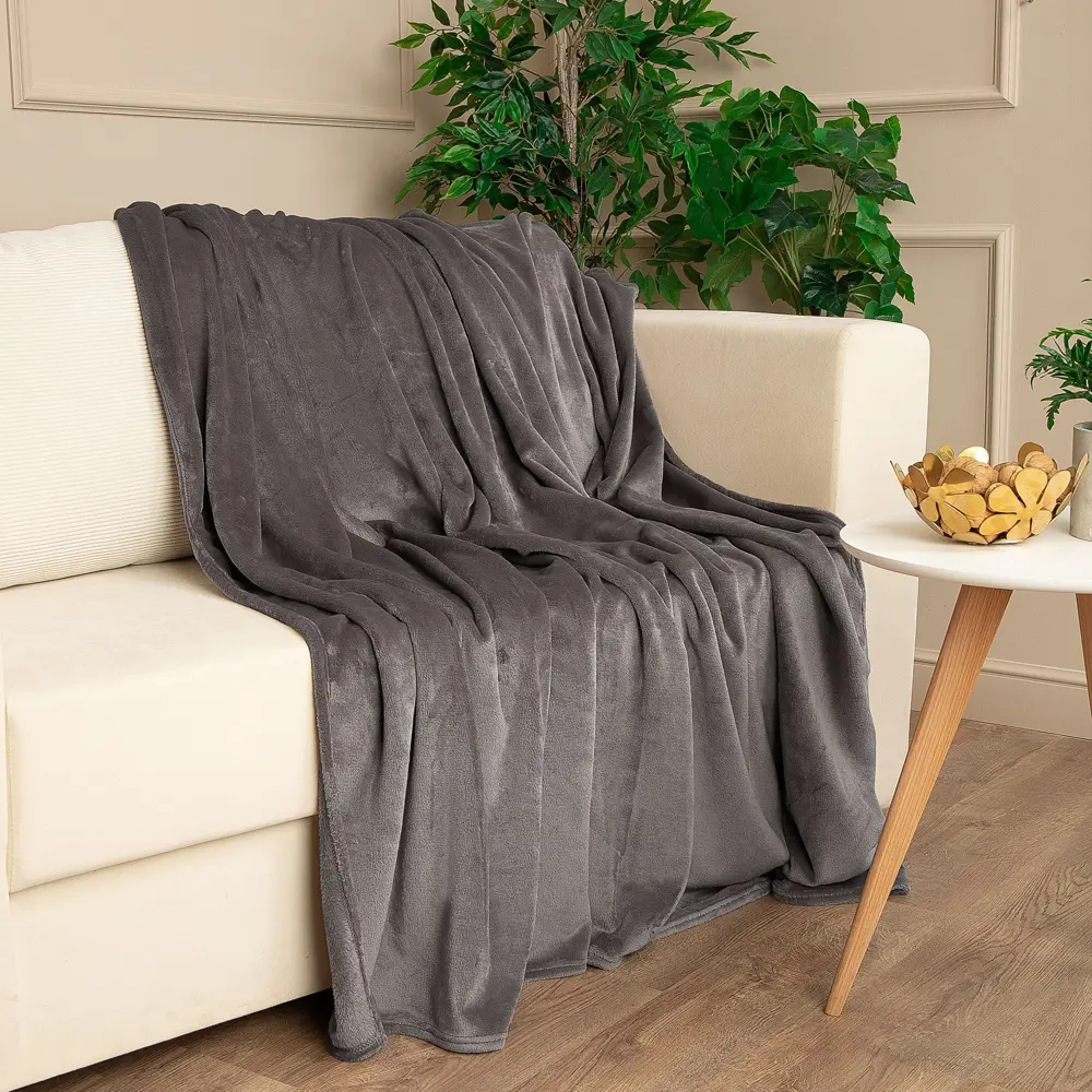 Плед Flandria 200x220 см микрофибра цвет серо-коричневый Santreyd STLM-2119668 - Вид №5