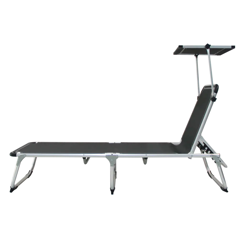 Шезлонг складной Azur 188x61x30 см алюминий/текстилен цвет серый Santreyd STLM-2042039 - Вид №7