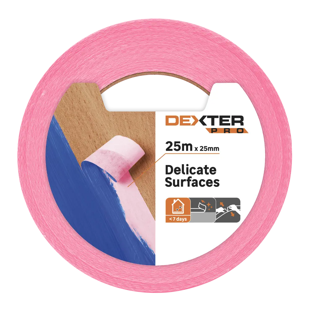 Лента малярная Dexter для деликатных поверхностей 25 мм х 25 м STLM-2152342 - Вид №1