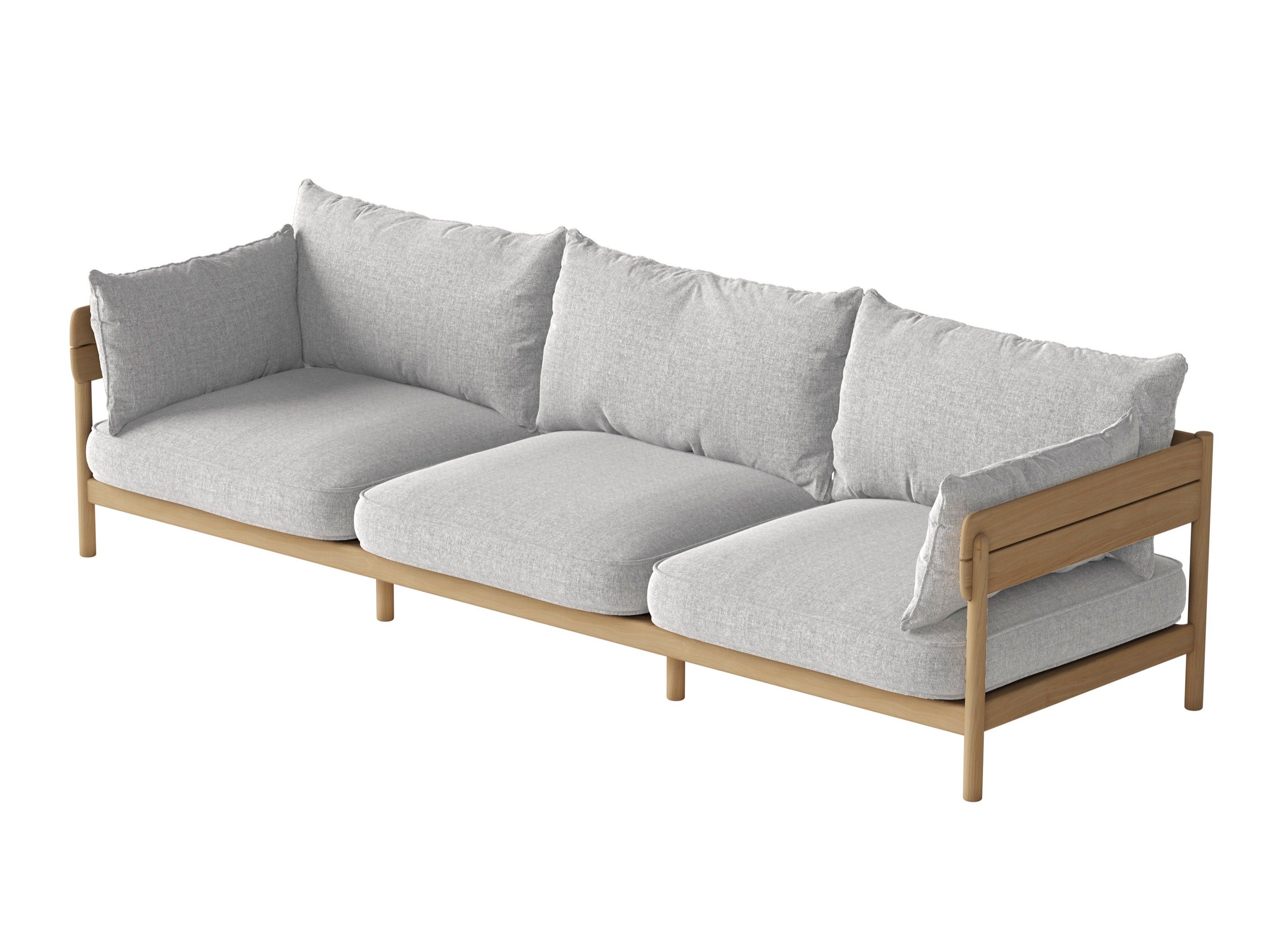 3-местный садовый диван из тикового дерева и ткани Case Tanso ARCH-00148886