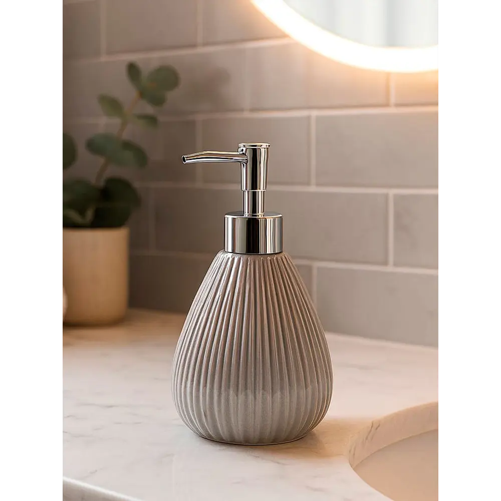 Дозатор для мыла афина керамика серый Santreyd STLM-2188301 - Вид №2