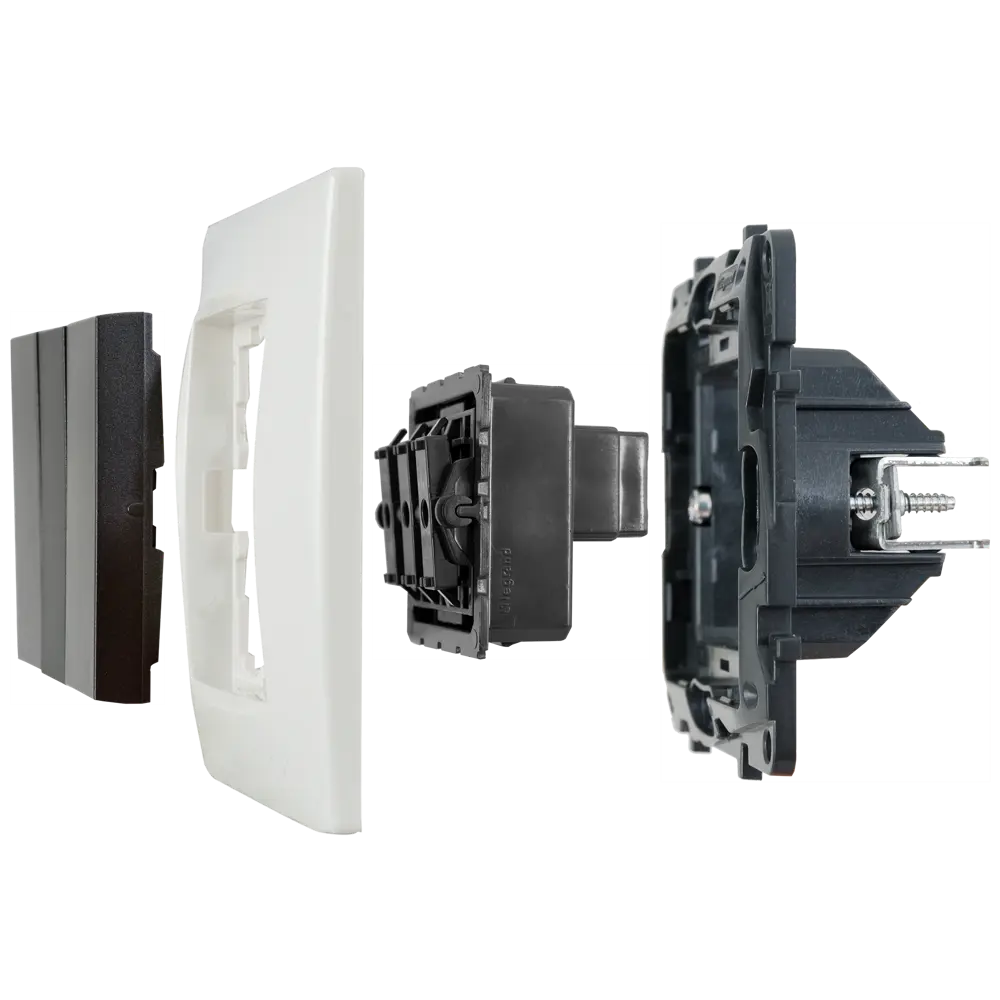 Выключатель встраиваемый 3 клавиши Legrand Structura 10А 250В винтовые зажимы магнезиум 82064645 STLM-2058675 - Вид №5