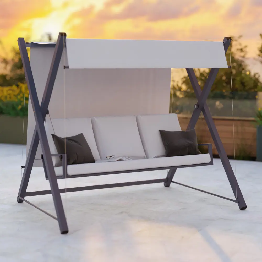 Naterial Odyssea — садовые качели для троих с регулируемым тентом 84855720 STLM-0963500 - Вид №19