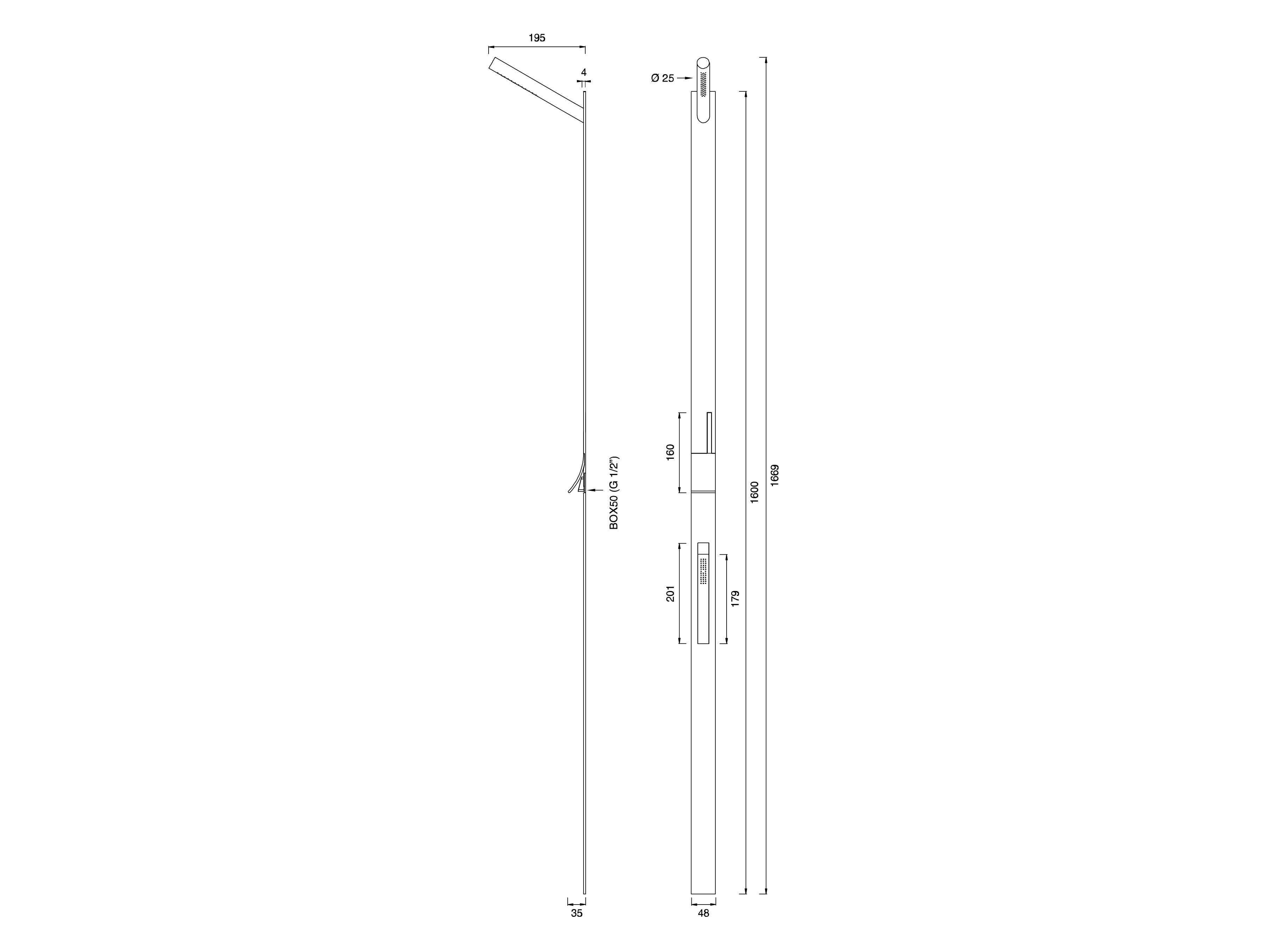 Настенная душевая колонка из нержавеющей стали с душем CEADESIGN CUT PLUS ARCH-00145739 - Вид №2