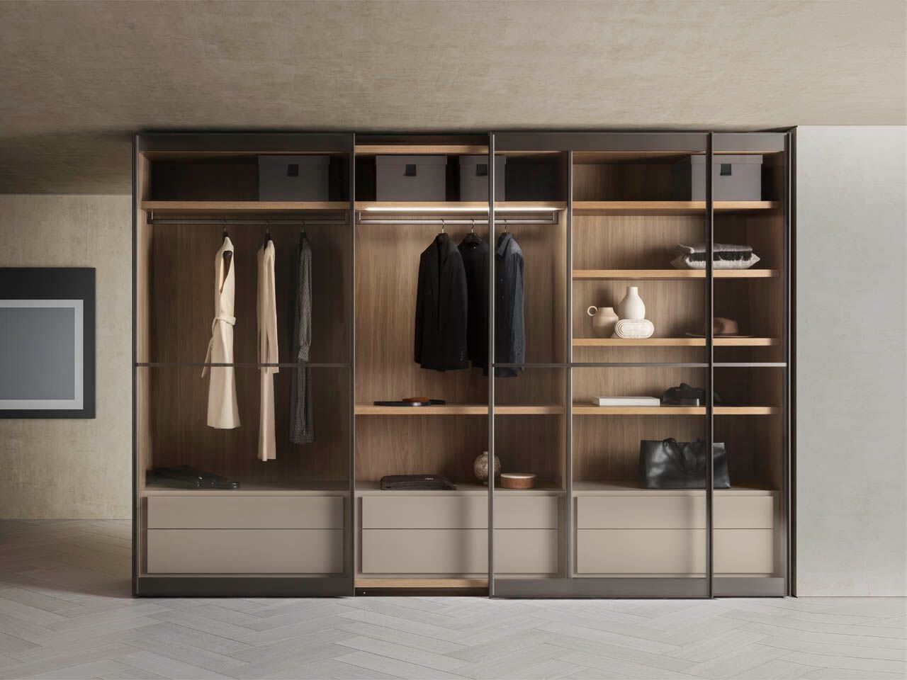 Секционный шкаф из дерева и стекла Pianca MURANO ARCH-00143343 - Вид №6