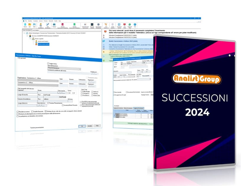Программное обеспечение для управления преемственностью и voltura Analist Group SUCCESSIONI E VOLTURE ARCH-00084381