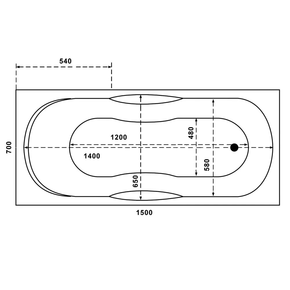 Ванна с каркасом Релифа акриловая 150x70 см 83321718 STLM-2167058 Santreyd  - Вид №2