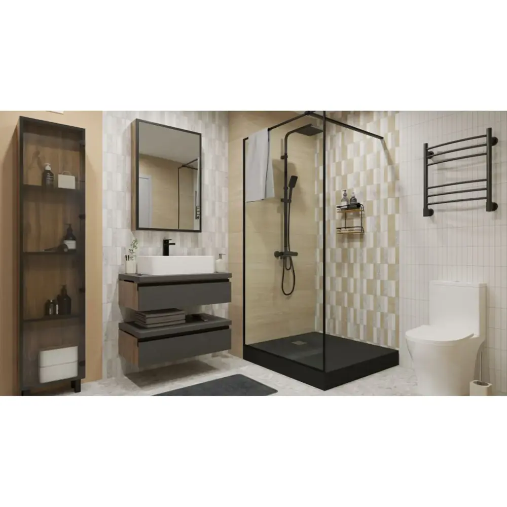Столешница в ванную Scandi SC-120S 47x120x4 см литьевой мрамор цвет графит Santreyd STLM-2171641 - Вид №6