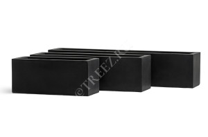41.1020-0031-BLCK-80 Кашпо  ERGO - серия Just - Узкий низкий прямоугольник - Антрацит Цветочная коллекция