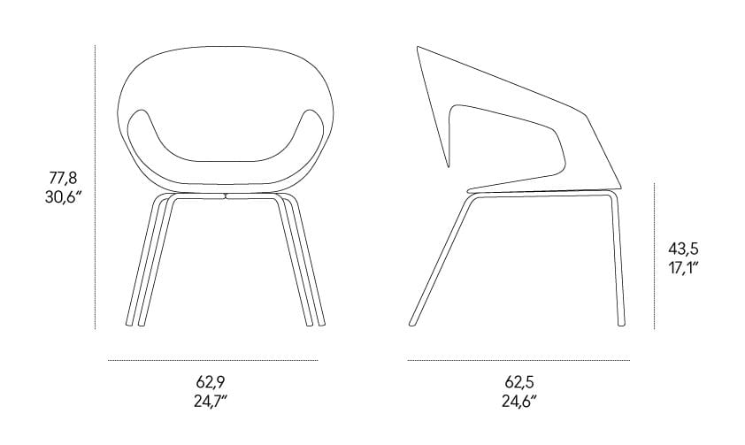 Tanned leather chair with armrests Casamania & Horm Vad ARCH-00049323 - Вид №2
