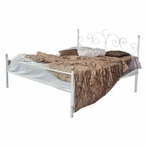 Кованая двуспальная кровать 160х200 с одной спинкой белая "Флоренция" FRANCESCO ROSSI ФЛОРЕНЦИЯ 134673 Белый