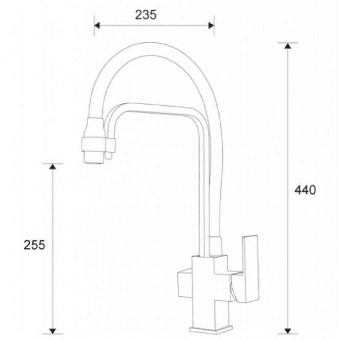 Zorg ZR 341-6 YF Смеситель для кухни Zorg 440х235 мм  - Вид №2