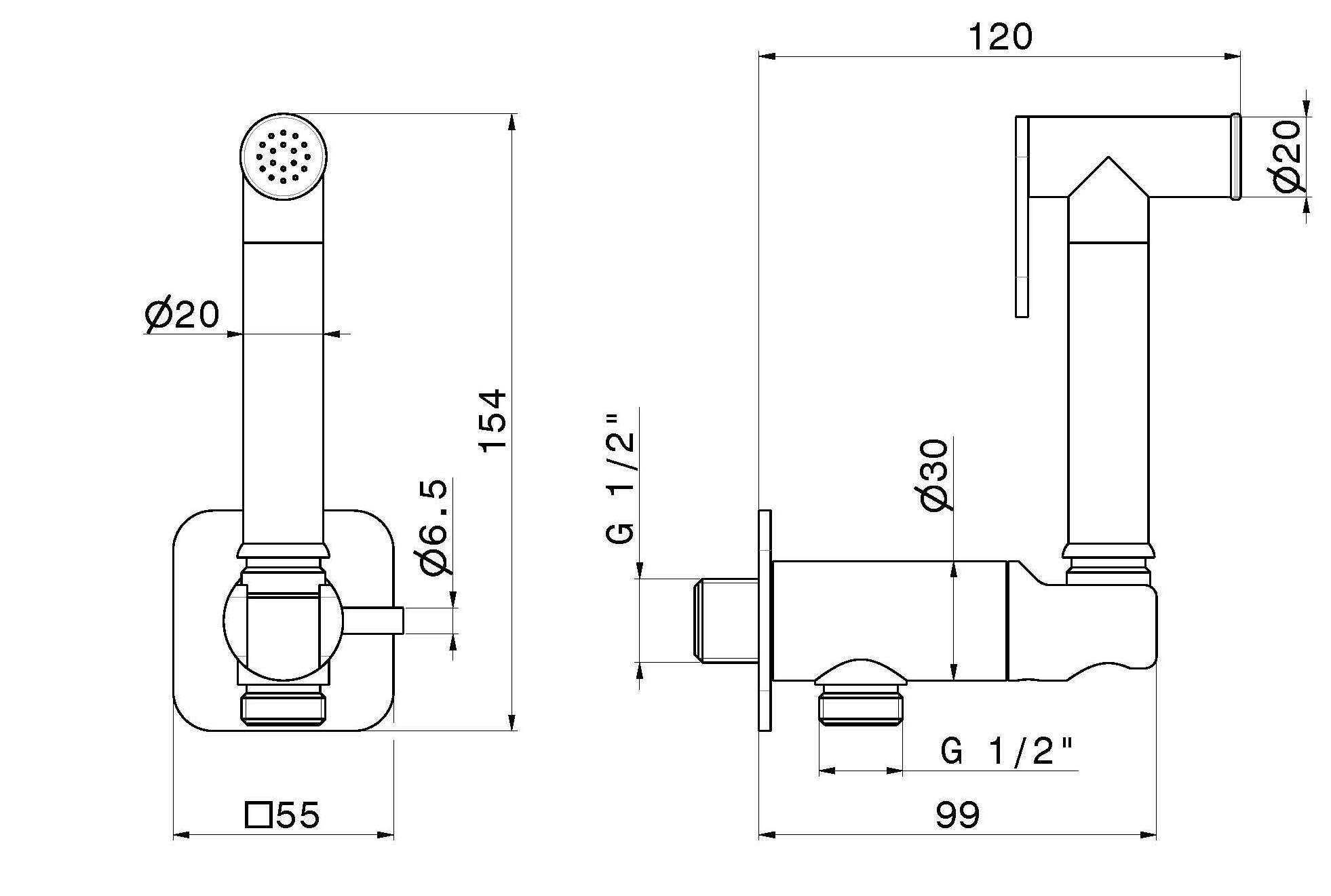 Туалетный гидроскоп с рычагом включения / выключения Newform ГИДРОСКОПЫ ARCH-00105538 - Вид №2