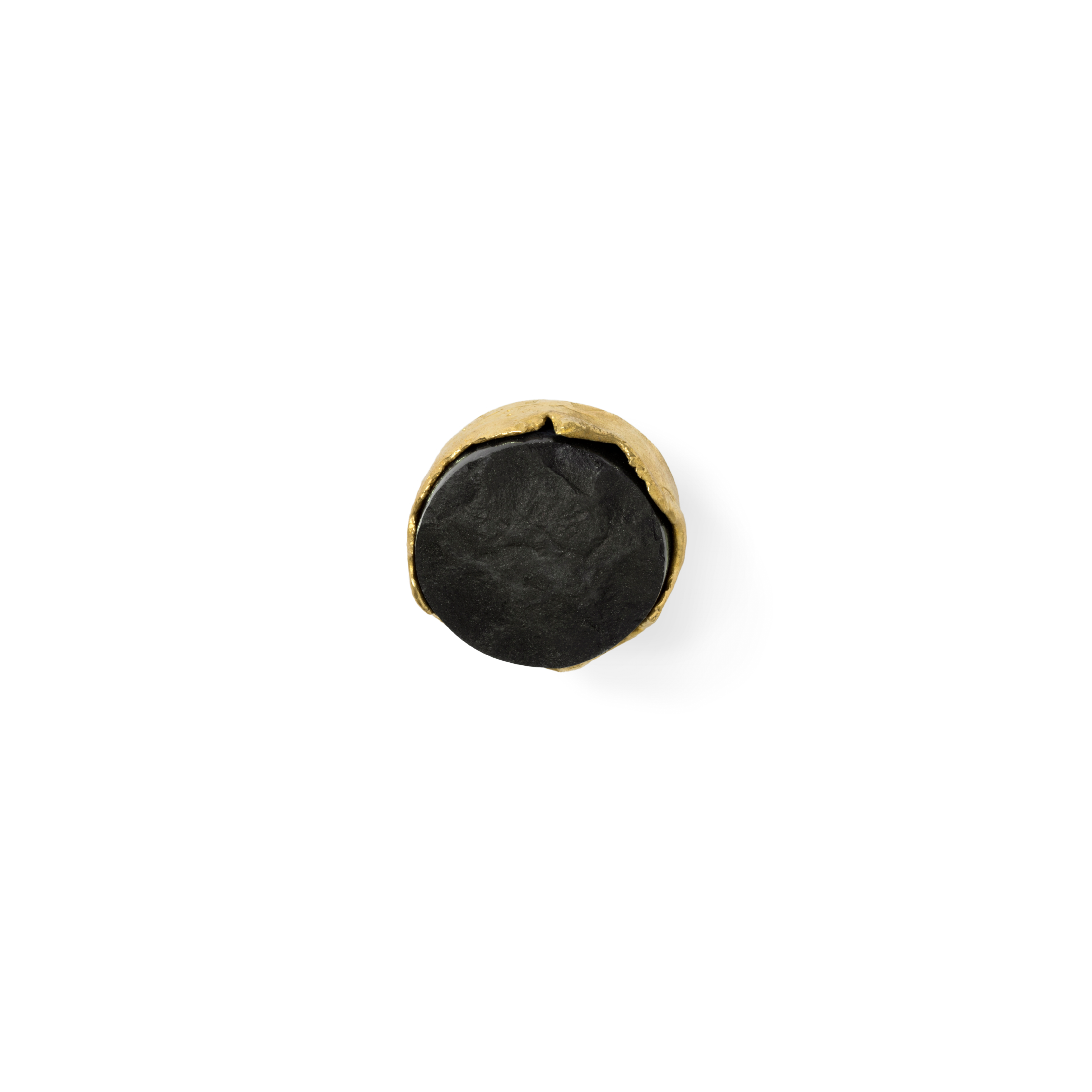 CM3004 PullCast Ручка ящика TIFFANY MARBLE Полированная латунь и мрамор Half Stone Nero Marquina  - Вид №1