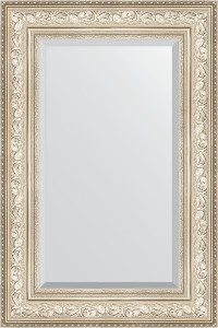 BY 3426 Зеркало с фацетом в багетной раме - виньетка серебро 109 mm EVOFORM Exclusive