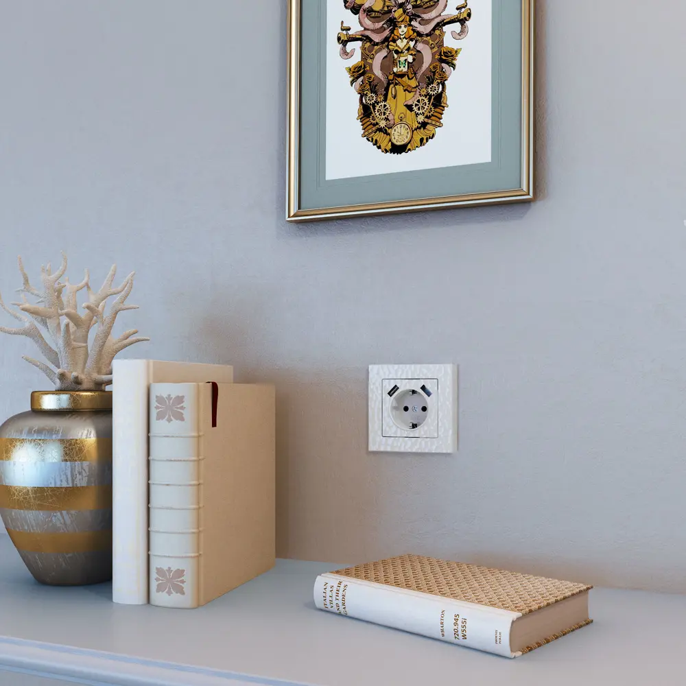 Рамка для розеток и выключателей Werkel Hammer W0012401 1 пост цвет белый STLM-2036783 - Вид №3