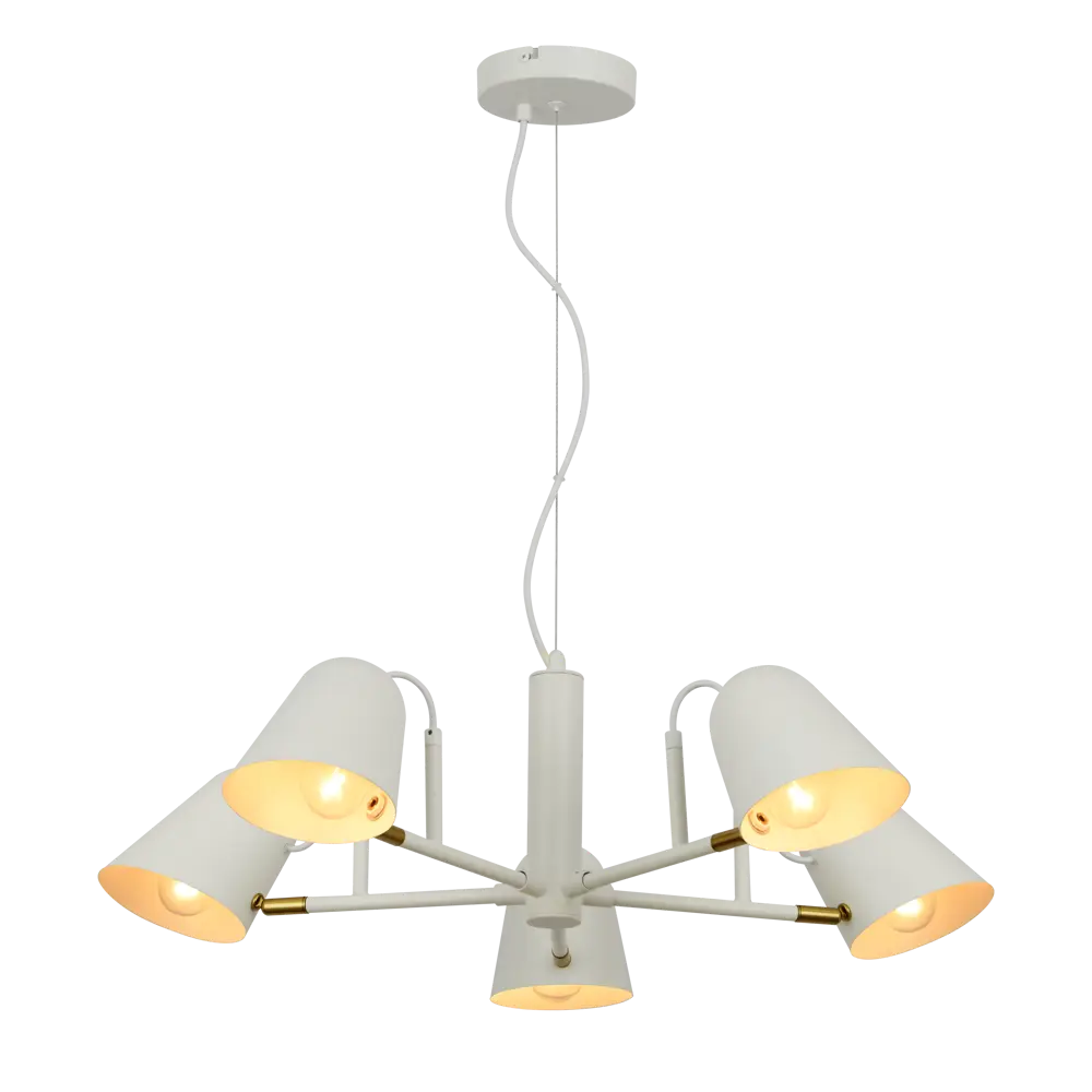 Люстра подвесная Sarro 5 ламп 15 м² цвет белый KREAFORTA STLM-2078571 - Вид №1