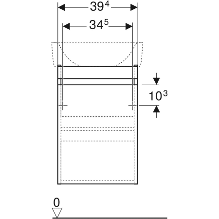 869047000 Шкафчик для раковины Geberit Renova Plan, с одной дверью Geberit  - Вид №15