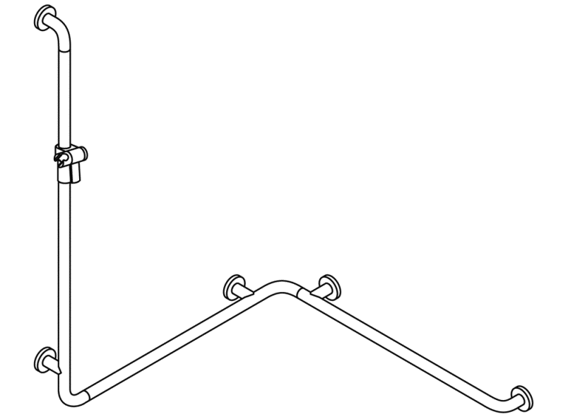 805.35.210R Поручень для душа с держателем для душа, правостороннее исполнение HEWI Greifen  - Вид №2