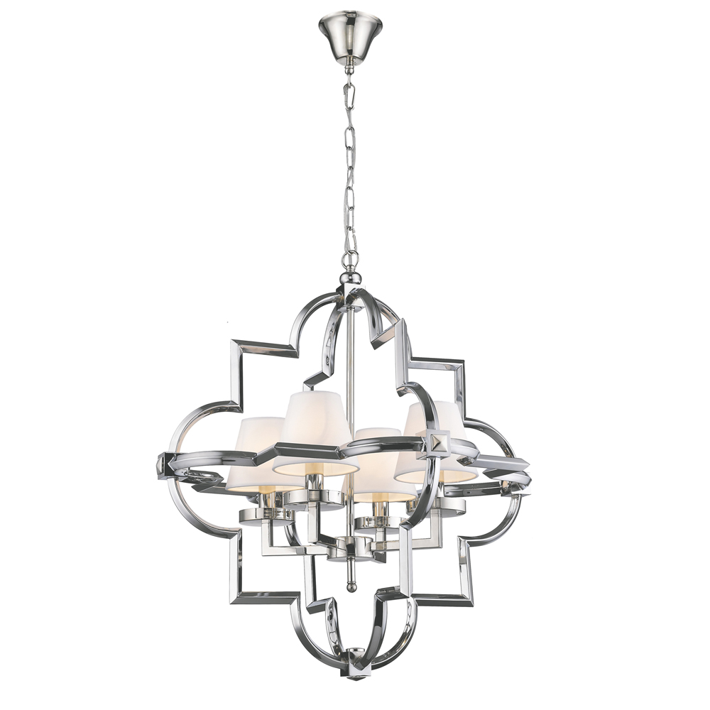 Светильник подвесной 77х70 см никель Mandeville KM0728P-4M nickel DELIGHT COLLECTION ДИЗАЙНЕРСКИЕ 00-3883064 Прозрачный;серебро  - Вид №3