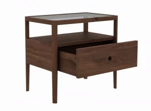 Ethnicraft Прямоугольная тумбочка из орехового дерева с ящиками Walnut spindle 45185