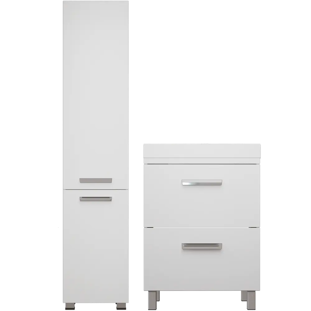 Пенал напольный Hilton 40 см цвет белый VIGO STLM-2148800 - Вид №3