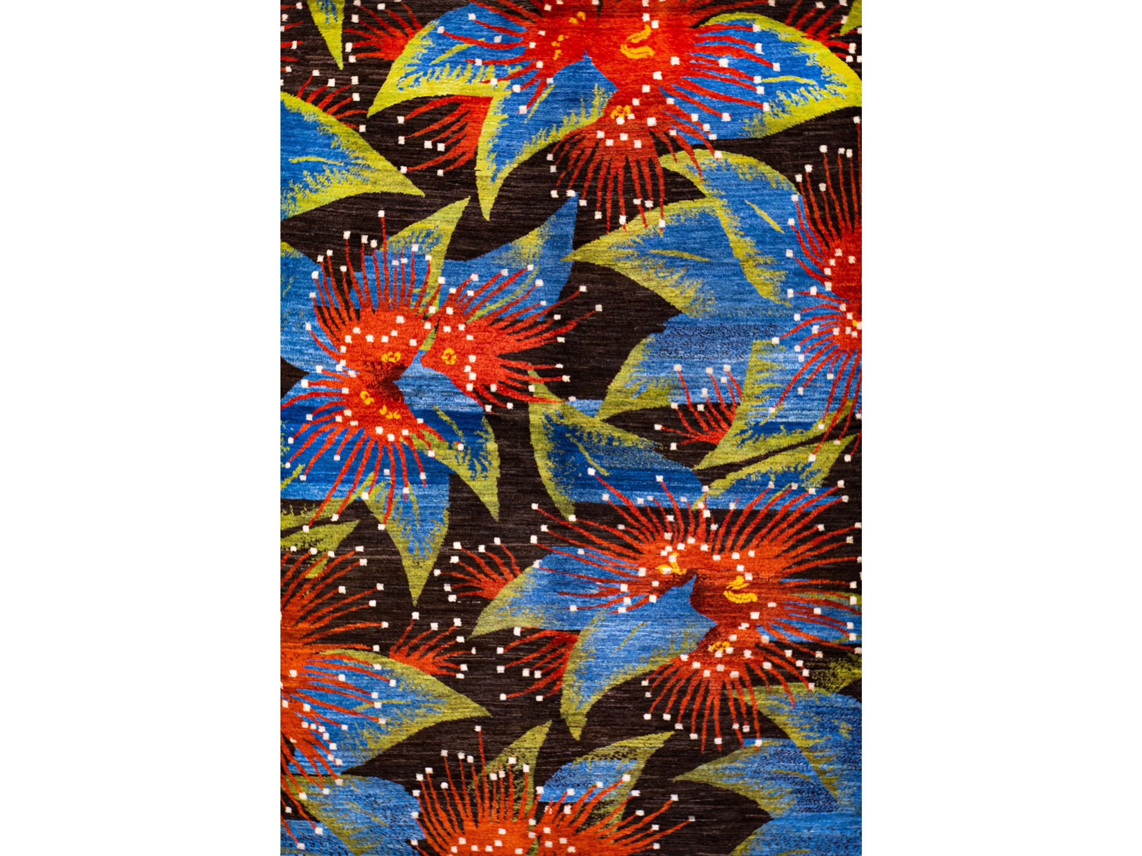 Прямоугольный шерстяной цветочный ковер Zollanvari Ikebana Kyoto-Designer ARCH-00015359