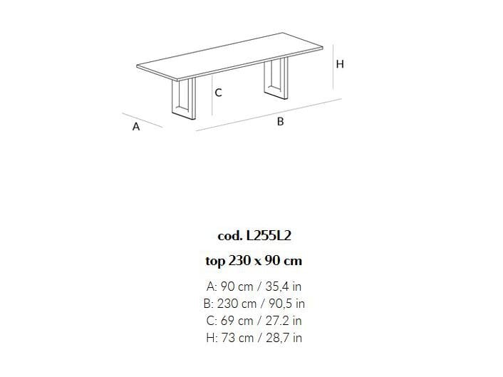 Прямоугольный обеденный стол из массива дерева Lando PALLADINO ARCH-00148444 - Вид №6