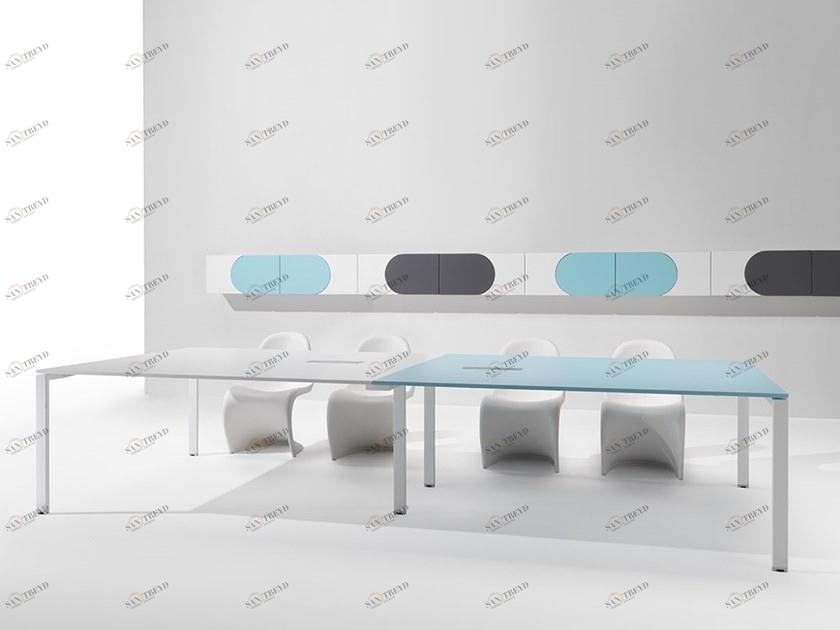 Ultom Прямоугольный стол для совещаний из меламина с системой управления кабелями 6x3 sun-id-1510528