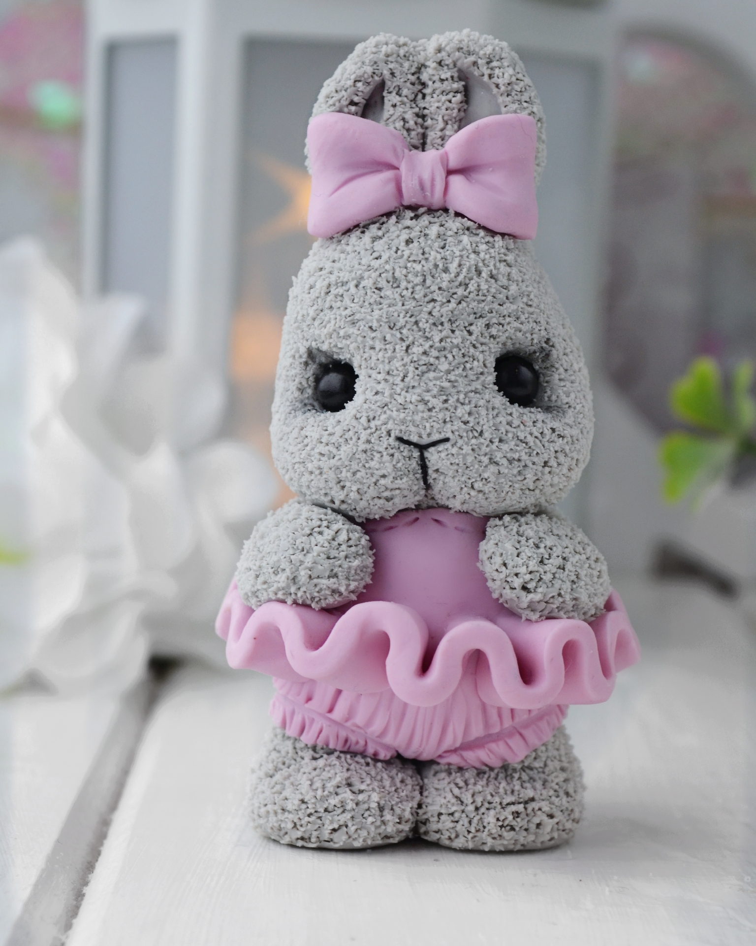 10129 Форма "Зайчик в юбочке и с бантиком S" силикон HobbyPage 