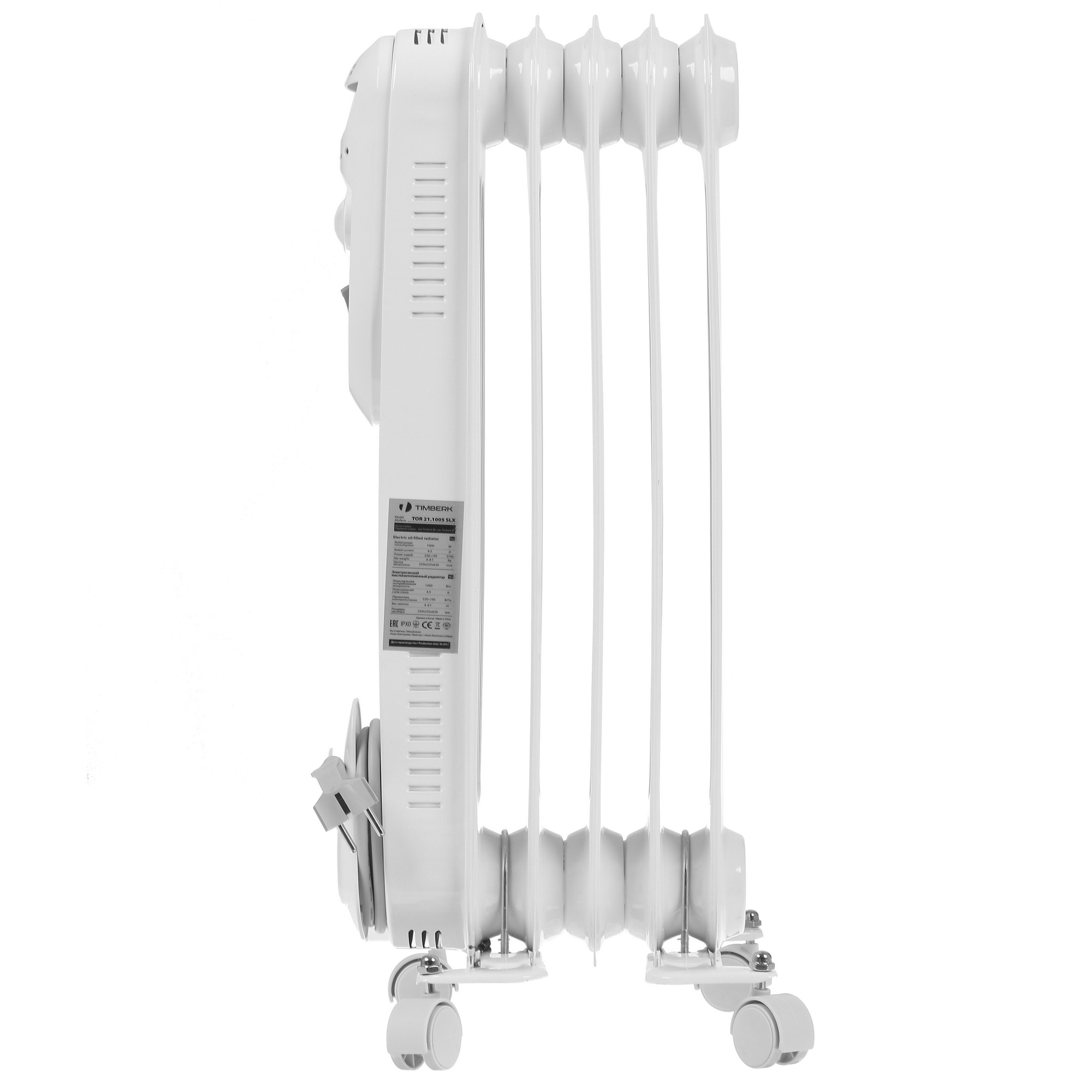 8118983 Масляный обогреватель Timberk TOR 21.1005 SLX белый STDN-0026966 - Вид №2