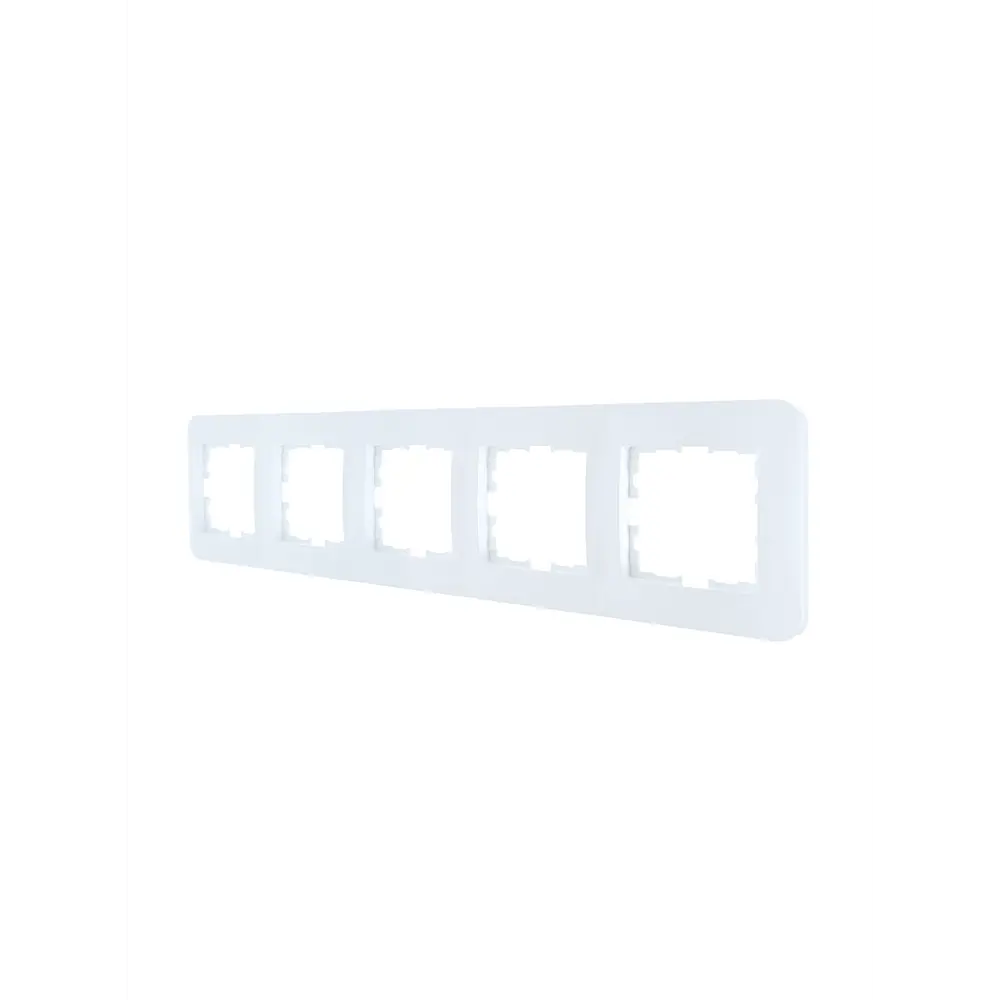 Рамка для розеток и выключателей Lezard Asti 5 постов горизонтальная цвет белый STLM-2099096 - Вид №1