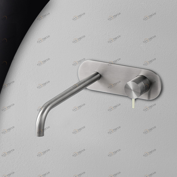 Смеситель для раковины сталь глянцевая с серой ручкой Toki Radomonte TKI22SCIL29