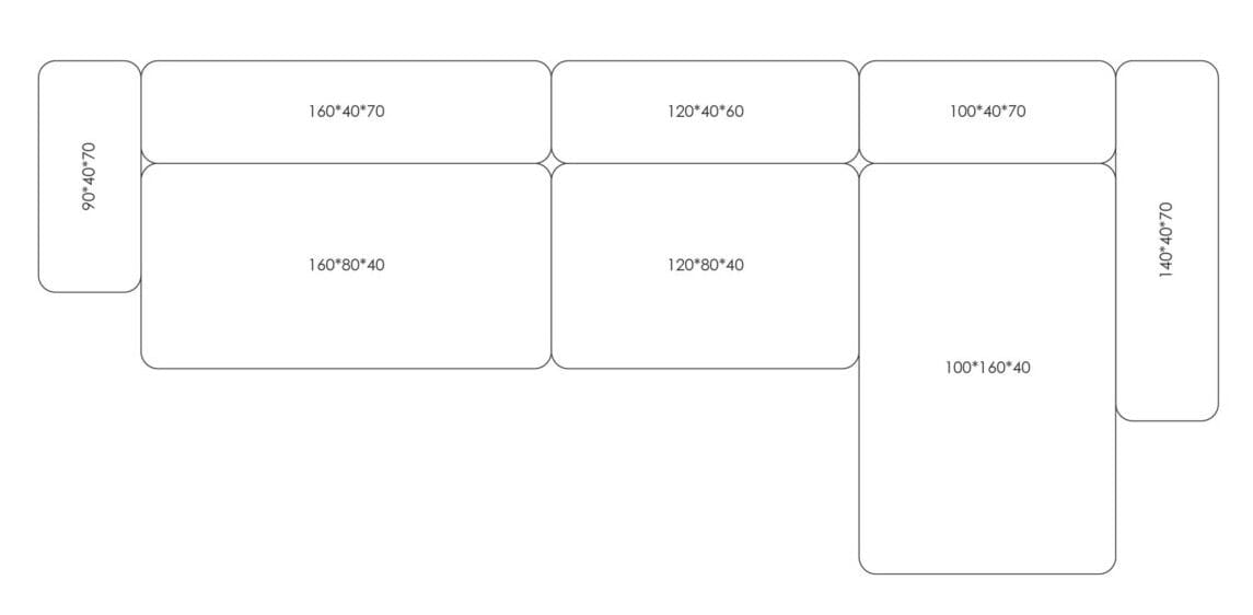 Тканевый диван с полуостровом HANNABI MODEL NO.08 ARCH-00030620 - Вид №2