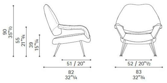 Poltrona Frau Кресло из ткани с подлокотниками La collezione - divani e poltrone sun-id-1359851 - Вид №2