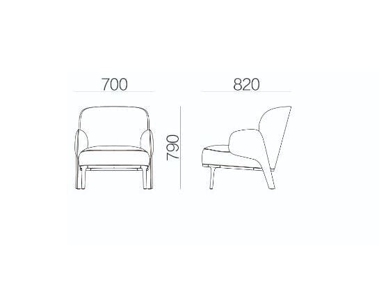 Тканевое кресло с подлокотниками HC28 maison MARGARET ARCH-00083150 - Вид №3