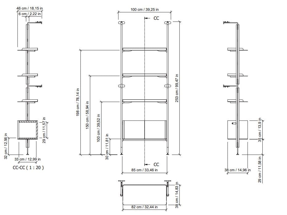 Модули книжного шкафа из массива дерева Morica Design Кутюр ARCH-00019152 - Вид №4
