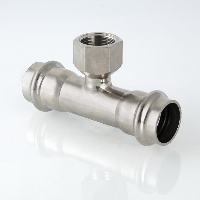 VTi.932.I.540654 Фитинг из нержавеющей стали – пресс-тройник с внутренней резьбой Valtec 54 мм х 1"  - Вид №5