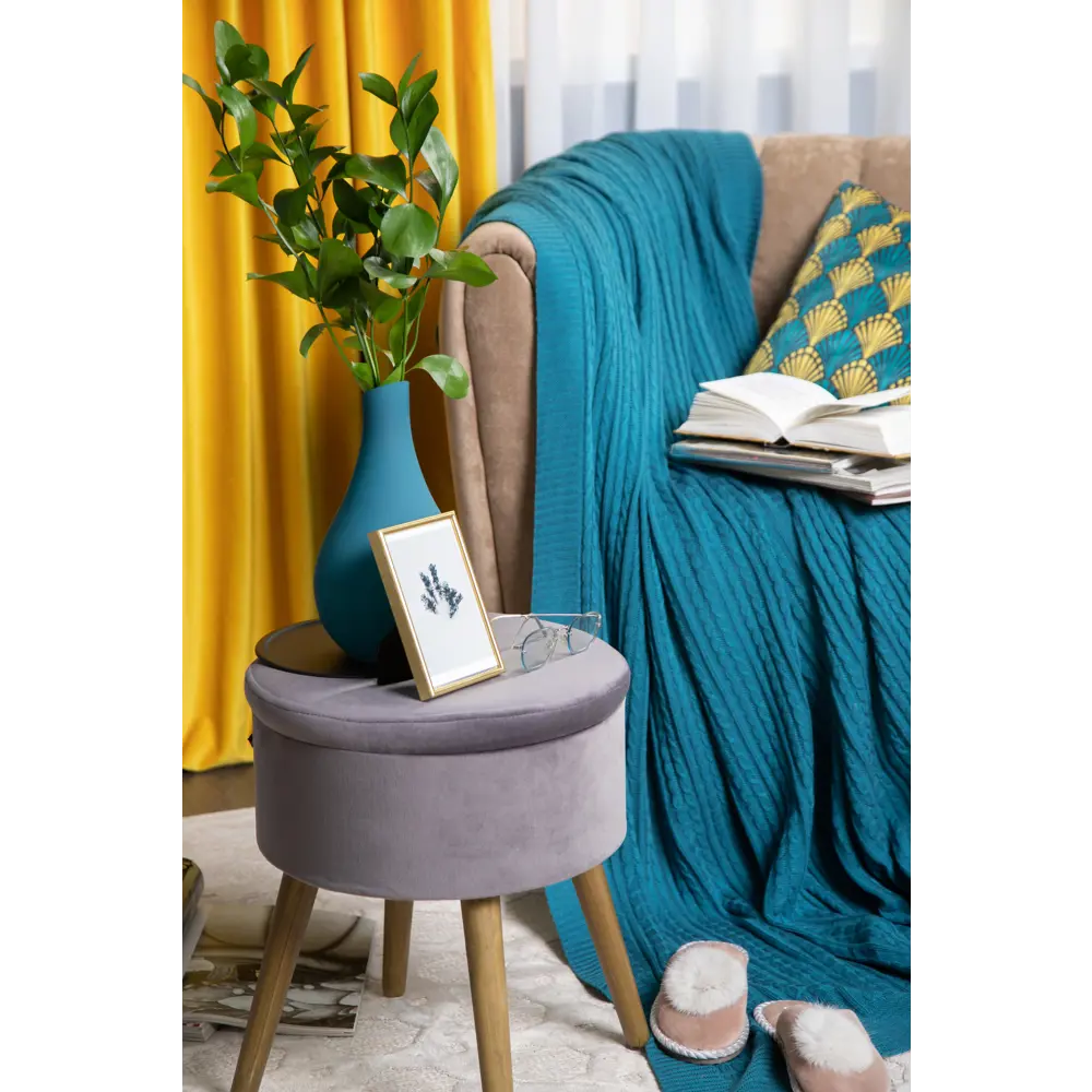 Ваза «Свобода» 2 стекло цвет серо-синий матовый 22см Santreyd STLM-2025134 - Вид №1