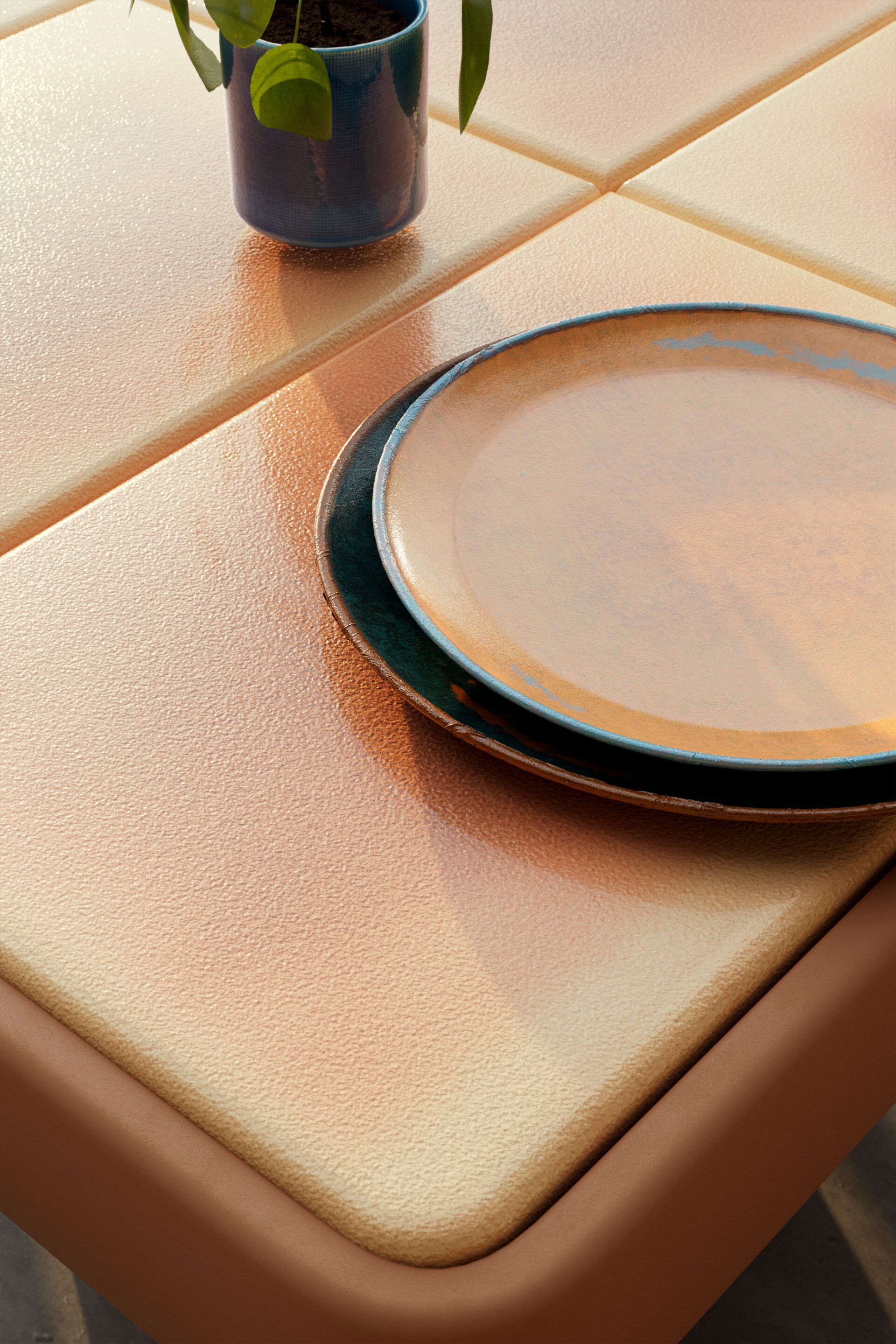 Квадратный садовый стол с керамическим верхом Kettal Insula ARCH-00091569