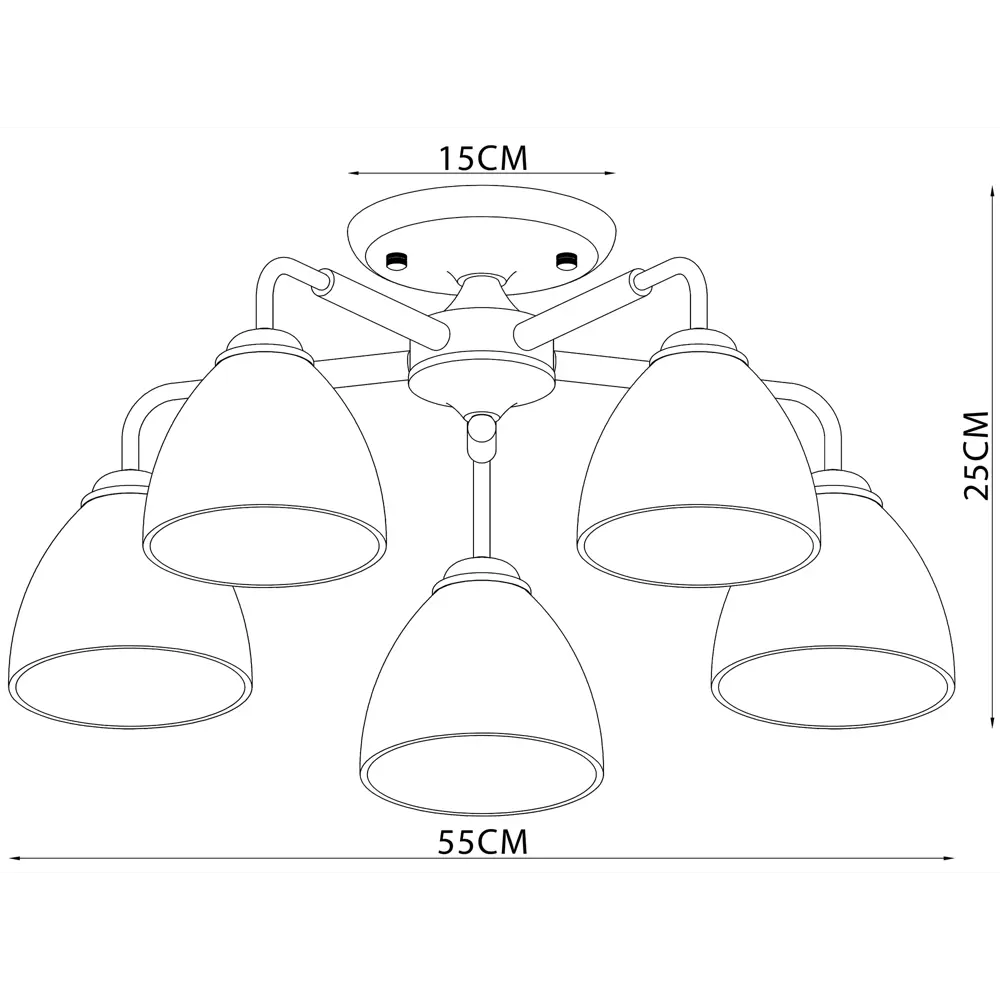 Люстра потолочная KREAFORTA Zeya 5 ламп цвет белый STLM-2194023 - Вид №6