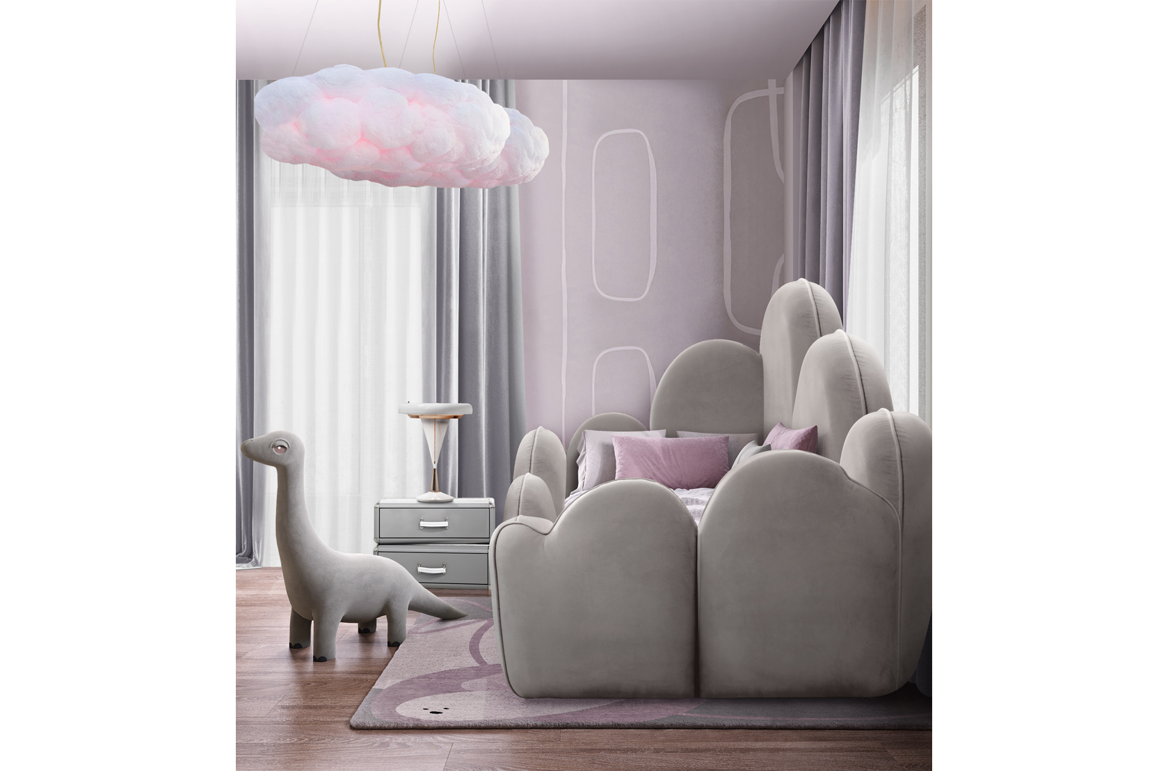 CIST206 Детская односпальная кровать Дино Circu  - Вид №1