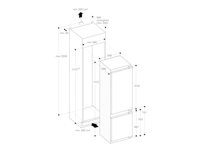 Холодильник с морозильной камерой GAGGENAU серия 200 ARCH-00086795 - Вид №2