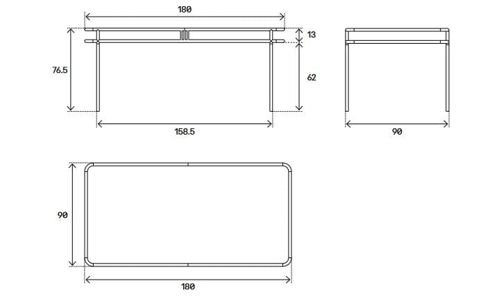 Прямоугольный обеденный стол из стали и дерева Tolix UD ARCH-00099378 - Вид №11